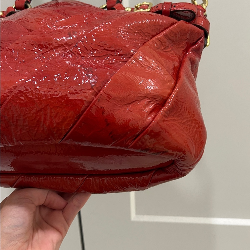 Coach Madison Diagonal Pleated Leather Sophia Satchel - Picture 14 of 16
